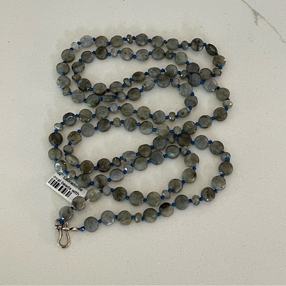 One of a kind Labradorite beaded 42” Necklace - Picture 5 of 11